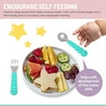 thumbnail image 2 of Melii spoon & fork set for baby & toddler, 4-piece stainless steel & plastic utensil set, 12+ months, bear & shark, 2 of 6