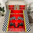 thumbnail image 2 of Manfei Boys Racing Car Twin Sheet Sets,Extreme Sports Twin Fitted Sheet,White Black Plaid Flat Sheet For Kids Teens,Super Cozy Room Decor,3pcs, 2 of 7