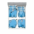 thumbnail image 2 of Ambesonne Cartoon Fitted Sheet & Pillow Sham Set, Funny Motifs, Twin, Pale Blue White, 2 of 3
