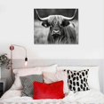 thumbnail image 4 of GOSMITH  Highland Cow Wall Art Black and White Cow Picture Prints Home Decor Framed Ready to Hang, 4 of 4
