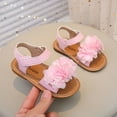 thumbnail image 2 of Mepaouo Girls Flat Sandals Ankle Strap Open Toe Princess Flower Shoes Toddler Footbed Casual Slides, 2 of 9