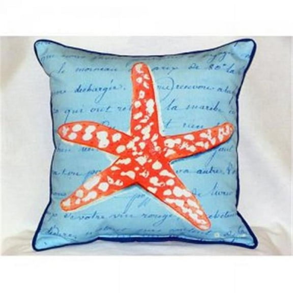Coral Starfish Blue Throw Pillow, 22 x 22 in.