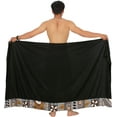thumbnail image 5 of HAPPY BAY Men's Pareo Standard Swimsuits Sarong Full Swim Beach Wrap One Size Black-V452 Summer Vacation Aloha, 5 of 5