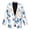 Blue Daisy Butterfly, variant on Sunflower Butterfly Women's Business Casual Blazer Slim Fit Suit Jacket Dressy Casual Notched Lapel Full Lining Blazer Professional Interview Suit Capsule Wardrobe, XS