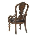 thumbnail image 3 of Miekor Furniture Traditional Formal Dining Furniture Armchairs Set of 2pc Dark Oak Finish Wood Frame Faux Leather Upholstered Seat W5U856, 3 of 8