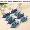 thumbnail image 5 of 8 Pack Blue Flat Hair Clips – Matte Large French Blue Claw Clips for Women & Girls, No-Slip Strong Hold Gradient Barrettes for Thick or Thin Hair, Summer Beach Aesthetic Styling Accessories, 5 of 7