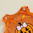 thumbnail image 6 of Cjfdfy Toddler Baby Girls Halloween Outfit Dress Pumpkin Ghost Corduroy Embroidery Sleeveless Bow Decor A-line Stripe Dress Cute My First Halloween Fall Winter Outfit 6M-4Y, 6 of 9