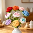 thumbnail image 3 of Artificial Rose Wool Crochet Flower Never Wither Long Lasting Flower 3D Texture Design Romantic Bloom for Mother's Day, 3 of 8