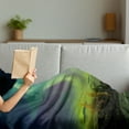 thumbnail image 3 of Aurora Borealis Soft Flannel Fleece Blanket, Highway Road Nordic Rays of Sky Surreal Sun Atmosphere Image, Cozy Plush for Indoor and Outdoor Use, 50" x 60", Blue Lime and Fern Green, by Ambesonne, 3 of 5