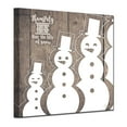 thumbnail image 3 of Brown and White Christmas Snowman Wrapped Square Wall Art Decor 20" x 20", 3 of 3