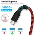 thumbnail image 2 of (2 Packs) 1M/3.3Ft Heavy Duty Nylon Braid USB Type C Fast Charging Data Cable Cord for Samsung Google LG Motorola Phones, Red, 2 of 3