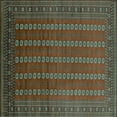thumbnail image 1 of Ahgly Company Machine Washable Indoor Square Oriental Turquoise Blue Industrial Area Rugs, 8' Square, 1 of 4