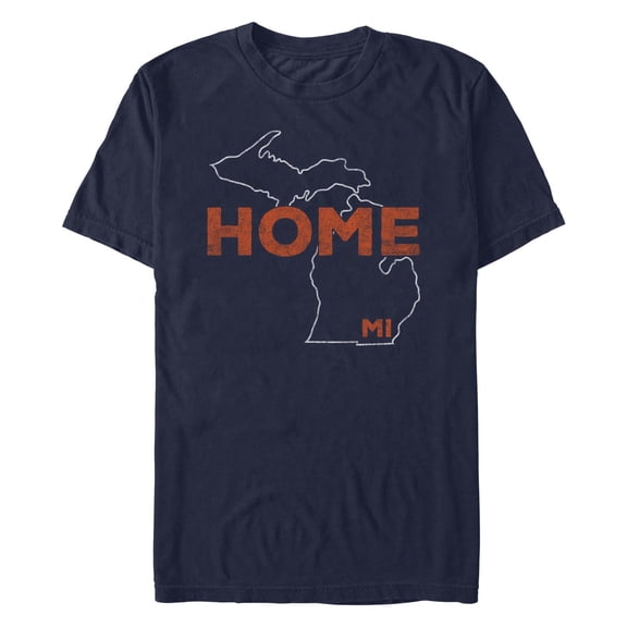 Men's Lost Gods Home Michigan Map  Graphic T-Shirt