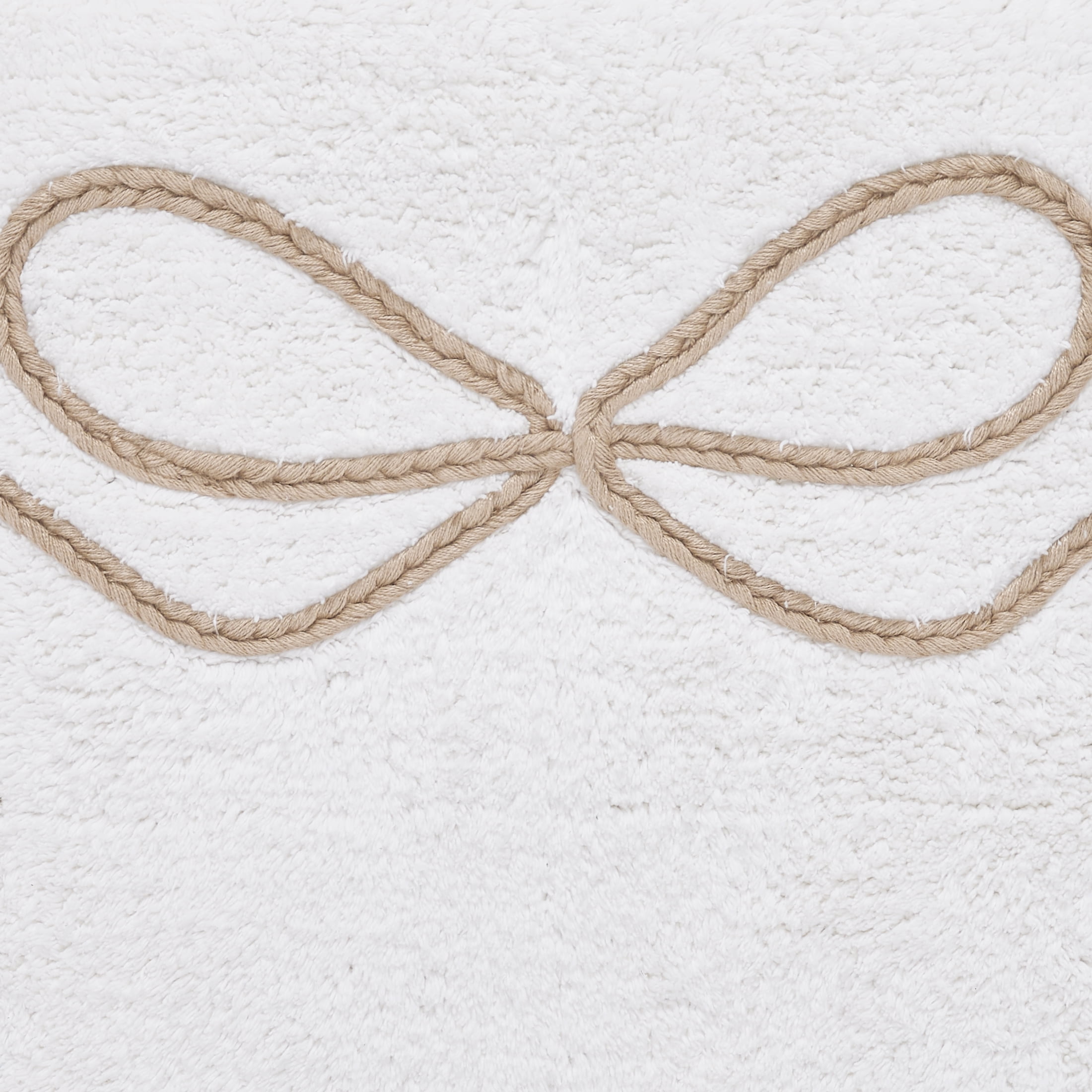 My Texas House Ivory Ribbon Cotton Bath Rug, 20" x 32"