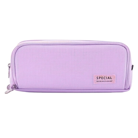 Large Capacity Pencil Case, 3 Compartments Canvas Pencil Pouch with Zipper
