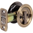 thumbnail image 2 of Stone Harbor Hardware Round Pocket Door Lock, Privacy Function, 2-3/8" Backset, Antique Brass, 2 of 3