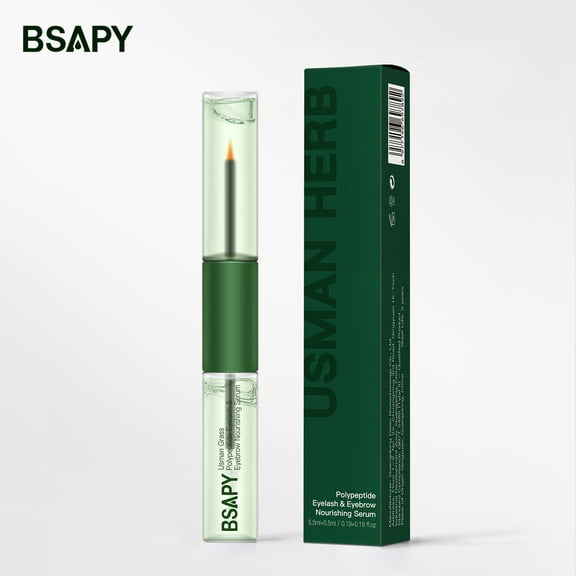 BSAPY Eyelash and Brow Serum for Fuller-Looking Lashes and Brows, Usman Grass Multi-Peptide Formula, Prostaglandin-Free, 0.37 fl oz (11 mL)