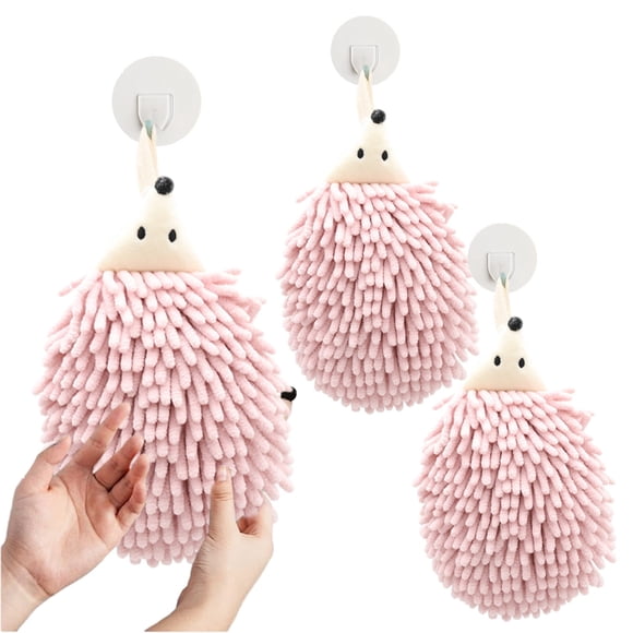 Bolas de toalla de mano de chenilla | Toallas de microfibra superabsorbentes con asa para colgar | Suaves y de secado rápido para la limpieza de cocina, baño y coche | Juego de 3