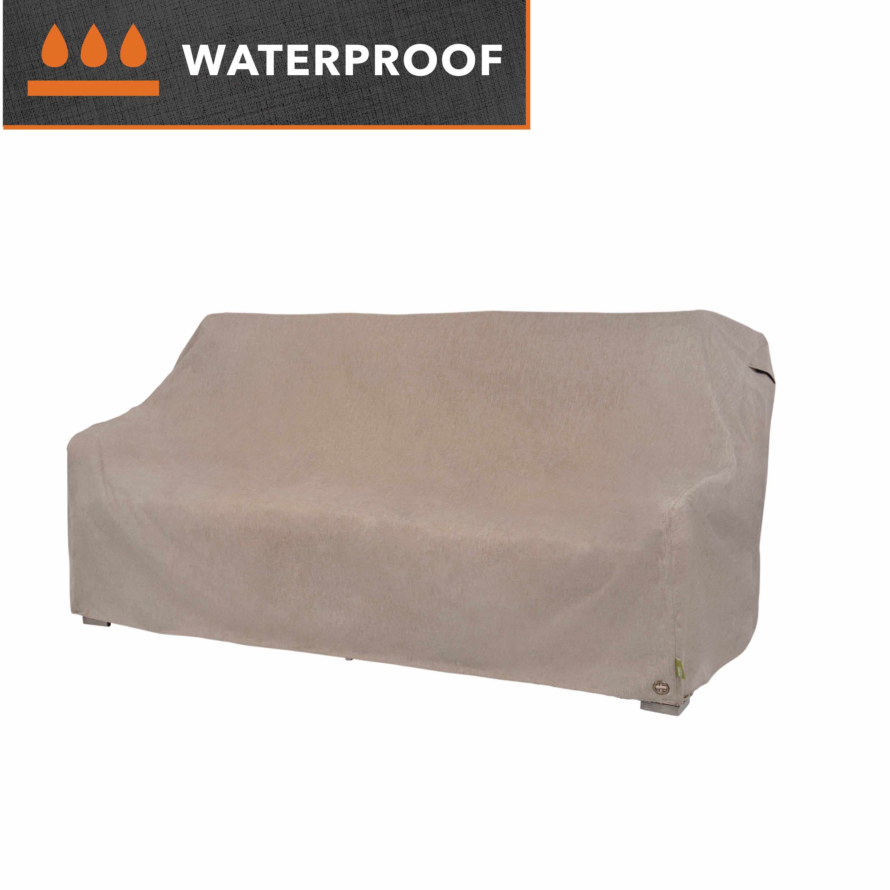 Modern Leisure Garrison Patio Loveseat Cover, Waterproof, Large, 76"L x 38"W x 38.25"H, Sandstone
