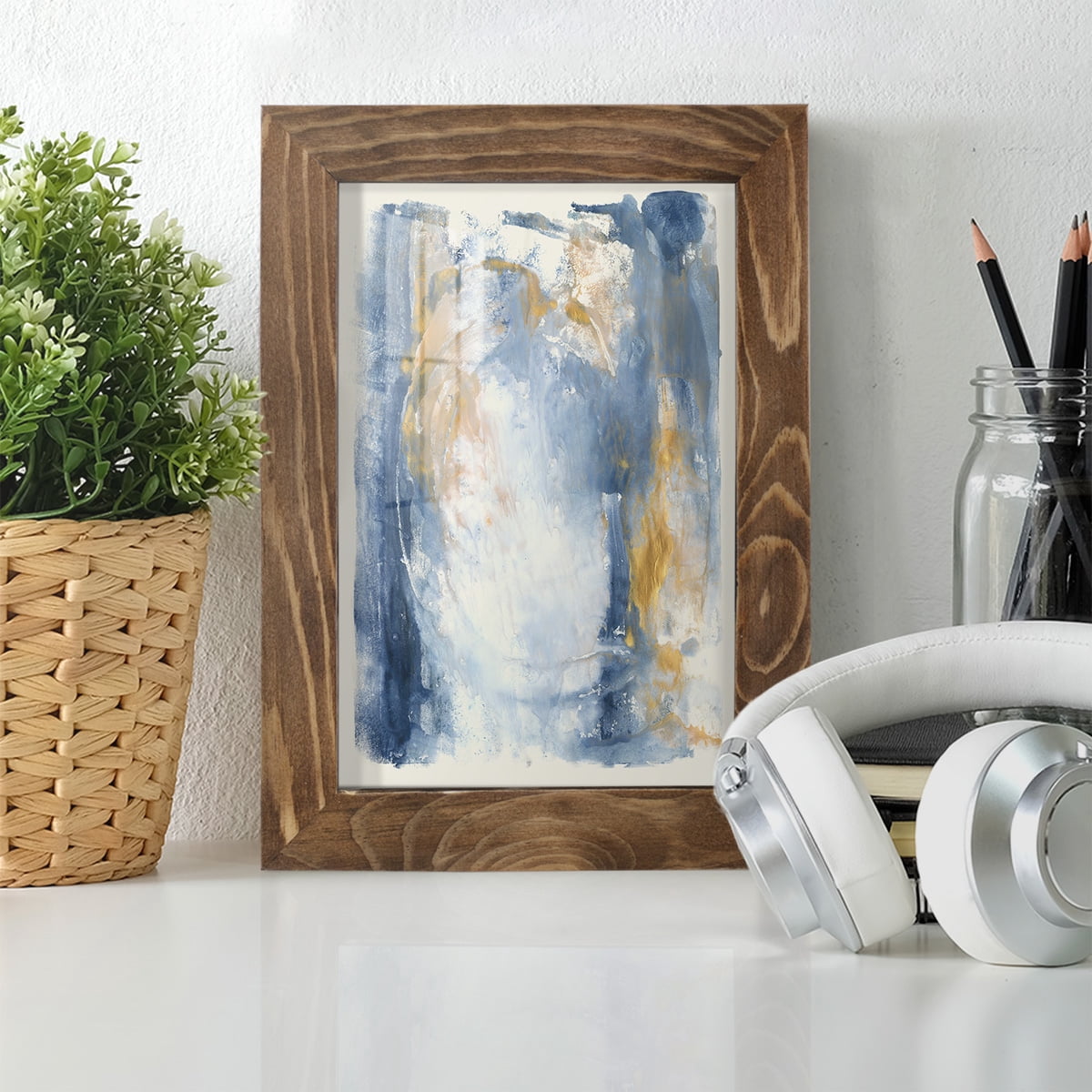 Circles & Dream I - Framed Print w/glass - Walnut