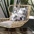 thumbnail image 3 of Amrita Sen Designs  28 x 28 in. Two Elephants Broadcloth Indoor & Outdoor Blown & Closed Pillow - Grey, Black & Blue, 3 of 6