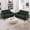 Black, variant on Soscana Small Loveseat 2-seater Sofa Mid Century Modern Love Seat Couch with Throw Pillows and Wooden Legs for Living Room Bedroom Apartment Office Small Space