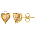 thumbnail image 4 of AoneJewelryCitrine Heart Shaped Earrings for Women in 14k Yellow Gold ( 6mm ) Prong-Setting, 4 of 4