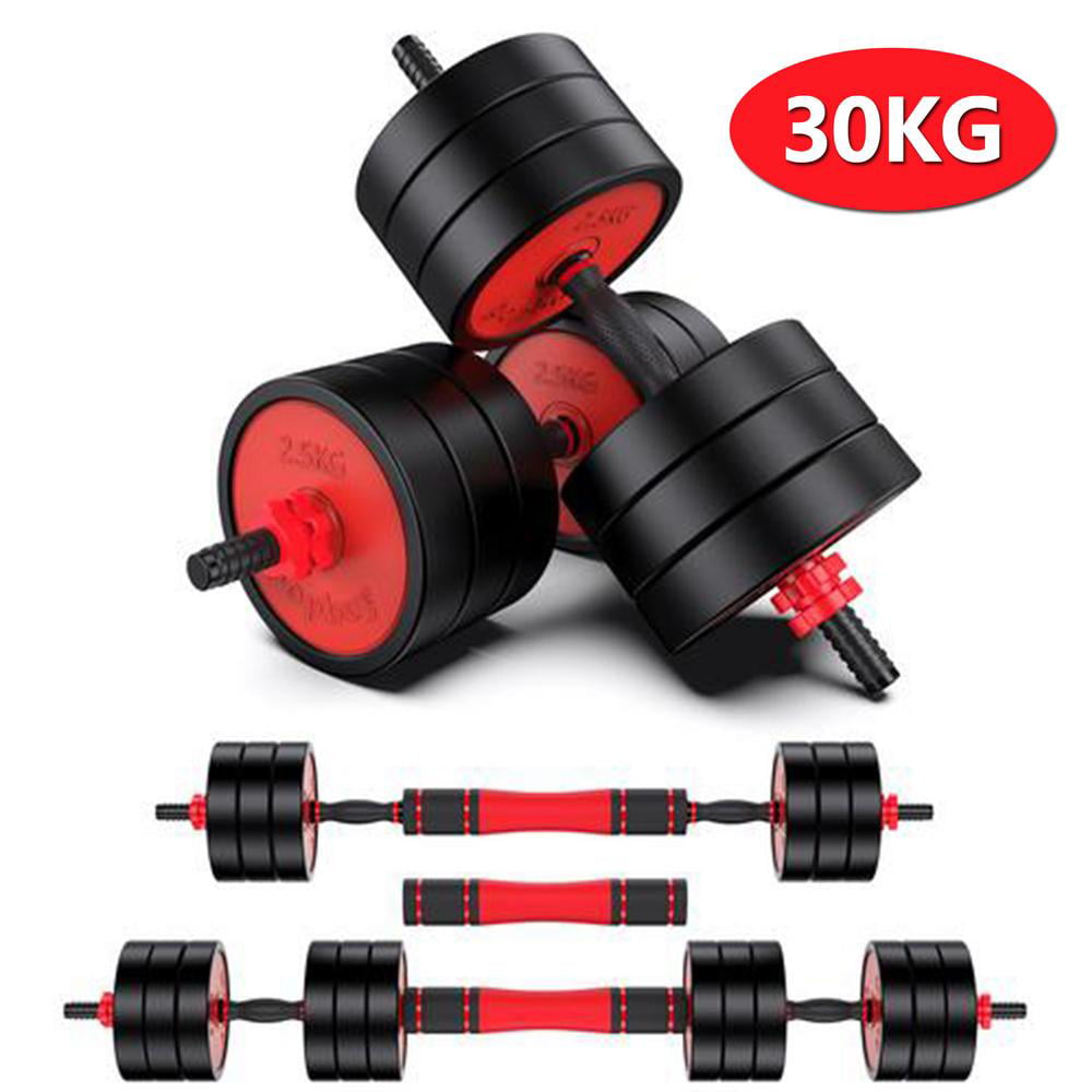 30kg/66lb Adjustable Fitness Weight Set Dumbbell Barbell Home Gym Equipment Exer 