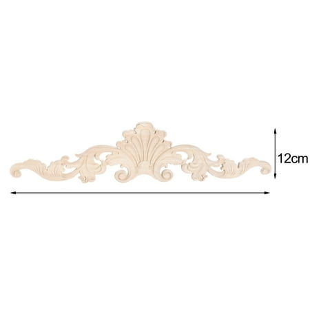 

Rectangle Flower Carving Wood Appliques Door Furniture Cabinet Decorative Unpainted Wooden Mouldings Decal Vintage Home Decor