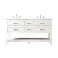 thumbnail image 3 of Elegant Decor Sinclaire 60" Aluminum Alloy & MDF Double Bathroom Vanity in White, 3 of 8