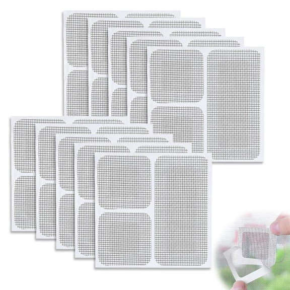 10 Sheets Window Screen Patches Repair Kit, 3 Sizes Window Screen Repair Kit for Mesh Screen Door, Strong Adhesive Fiberglass Quick Screen Repair Tape