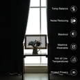 thumbnail image 6 of OVZME Kalme Black Blackout Curtains 63 Inch Length, 2 Panels Set Grommet Thermal Insulated Room Darkening Window Drapes for Bedroom and Living Room, Each W40xL63 Inch, Black, 6 of 9