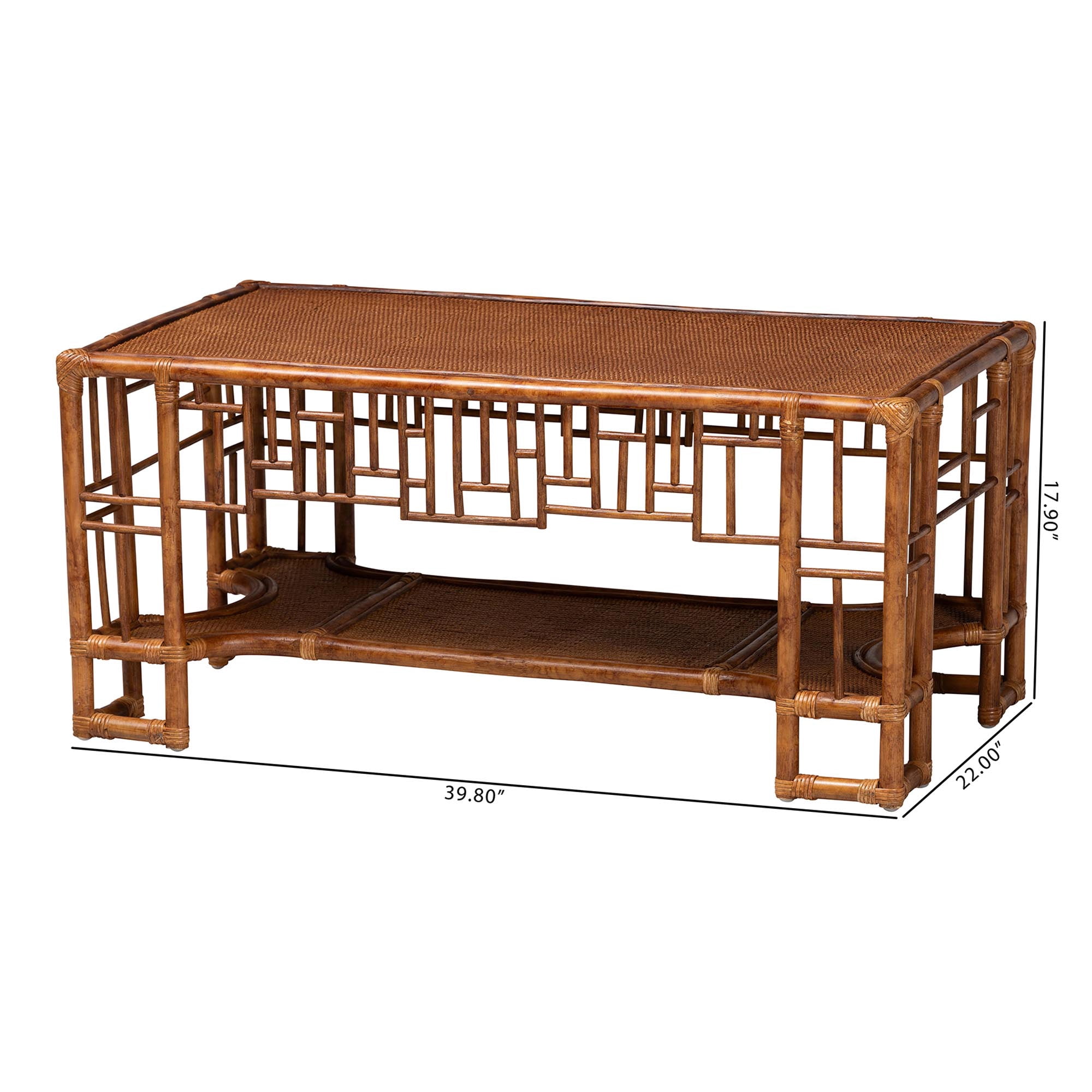 bali & pari Tahlia Boho Coffee Table, Marbled Tortoise Brown