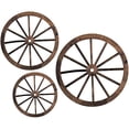thumbnail image 3 of 3 ruedas de carreta de madera para decoración de pared con gancho triangular rústico de granja, rueda de carreta, arte de pared, decoración vintage para colgar, decoración de rueda de carreta occident, 3 of 10
