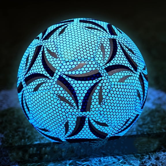Glow in Dark Soccer Ball - 1pc Professional Night Match TPU Football Size 4/5, Machine-Sewn for Adult Unisex, Ideal for Night & Beach Parties, Perfect for Thanksgiving Day Gift with Pump & Net Needle