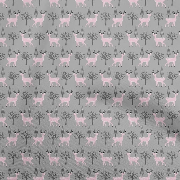 oneOone Cotton Silk Gray Fabric Animal Sewing Material Print Fabric By The Yard 42 Inch Wide