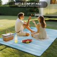 thumbnail image 4 of Teal Blue Outdoor Rug for Patio/Deck/Porch, Non-Slip Large Area Rug 5 x 8 Ft, Modern Abstract Art Ombre Striped Indoor Outdoor Rugs Washable Area Rugs, Reversible Camping Rug Carpet Runner, 4 of 8