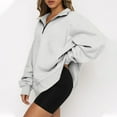 thumbnail image 3 of DAKIMOE Oversized Half Zip Sweatshirt Long Sleeve Sweater (Women’s), 3 of 4