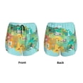 thumbnail image 5 of Picia USA Tourist Map Pattern Women's 2 in 1 Athletic Running Shorts High Waisted Workout Casual Gym Sweat Shorts with Comfy Liner Zipper Pockets-Medium, 5 of 9