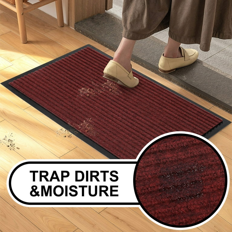 Entrance Doormat for Outdoor Indoor Stripe Dustproof Door Mat  Wear-resistant Anti Slip Floor Mat Porch Carpet Rug Home Decor