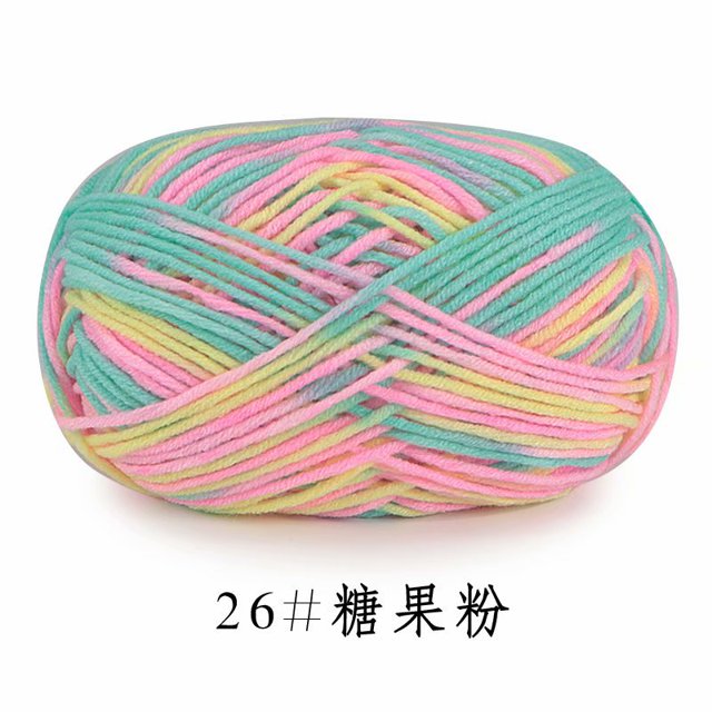 Nvzi 5 Acciones - Hilo para tejer a mano para manualidades, 2 rollos | Mezcla de algodón suave, grosor para suéteres, bufandas y proyectos de decoración del hogar. Rosa A