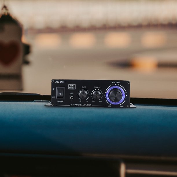 Hytrove Amplificador De Audio Portátil Negro Para Automóvil Y Computadora Con Control Compacto Y Confiable