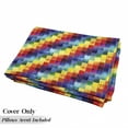 thumbnail image 5 of Abstract Floor Pillow Lounger Cover, Rainbow Colored Square Shaped Diverse Patterns Diagonal Forms Geometric, Nap Mat Printed Fabric Case for 5 Pillows, 88" x 36", Multicolor, by Ambesonne, 5 of 5