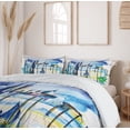 thumbnail image 6 of Landscape Duvet Cover Sets, View Boat in Venice Italy Landmark Seascape Scenic Watercolor Paint, Bedding Set 2 Duvet Covers & 4 Pillowcases, 2 Pack Queen Size, Blue Purple Green, by Ambesonne, 6 of 7