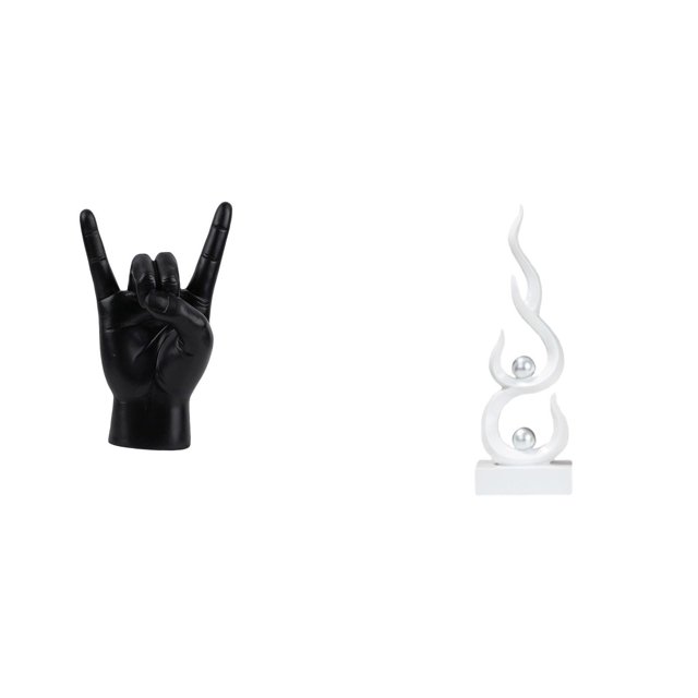 Escultura creativa de llama con gesto de mano, figura abstracta moderna de mano de fuego, adorno único de resina para , para decoración de apartam