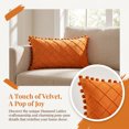 thumbnail image 2 of REGALWOVEN Couch Pillow Cases 1 Pack Soft Pom-poms Velvet Throw Pillow Covers for Farmhouse Home Decor Orange 18" x 18", 2 of 4
