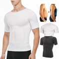 thumbnail image 3 of Mens Compression Shirt Undershirt Slimming Tank Top Workout Vest Abs Abdomen Slim Body Shaper black M, 3 of 6