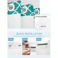 thumbnail image 5 of No Hook Cloth Fabric Shower Curtain with Snap in Liner, Teal Morocco Waterproof Shower Curtains Set with See Through Top Window, Ethnic Boho Minimalist Abstract Geometric Bath Curtains Shower 72"x96", 5 of 6