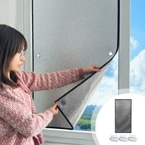 Tyidzon Cooling Window Film, Sun Protection Film,Total Blackout Window Film with Suction Cup, Sun Roof Insulation Film, Aluminum Foil Sun Visor, Easy to Disassemble/Reusable (23"x39")