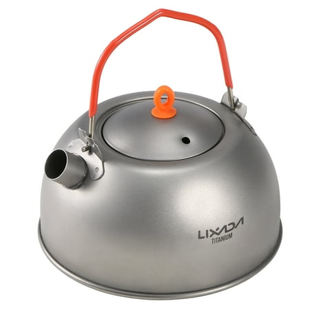 Lixada 600ml Titanium Tea Kettle for Boiling Coffee Tea Pot for Outdoor Camping Hiking Backpacking